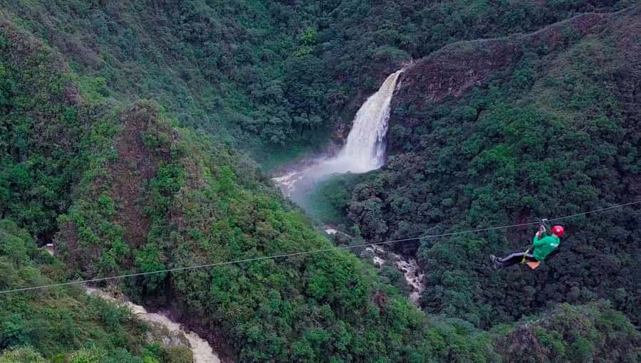 From Medellin:Powerful via Ferrata & Zipline Giant Waterfall - Hiking to the Base of the 100-Meter Waterfall