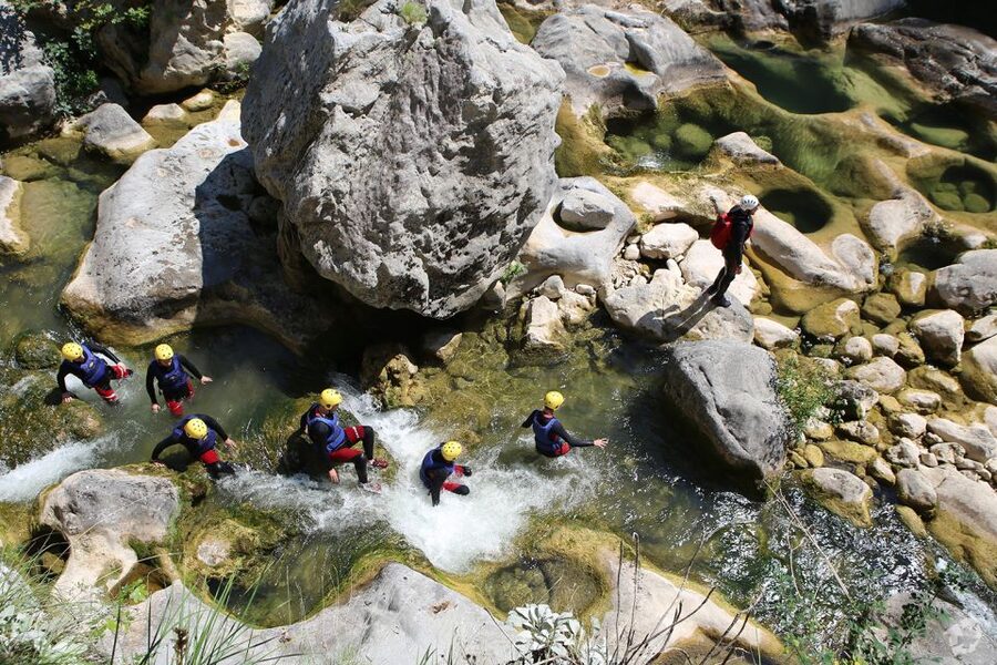 From Split: Canyoning on the Cetina River - Getting equipped in Zadvarje