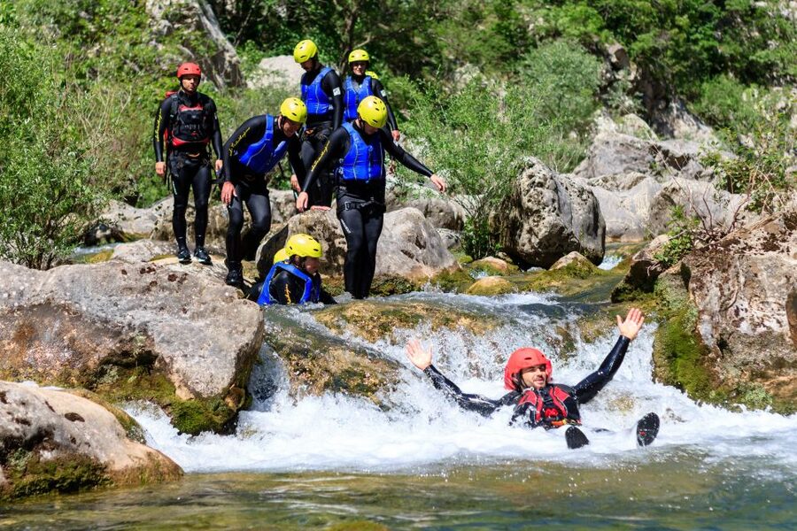From Split or Zadvarje: Cetina River Canyoning - Tunnels, slides, and the approach to Gubavica
