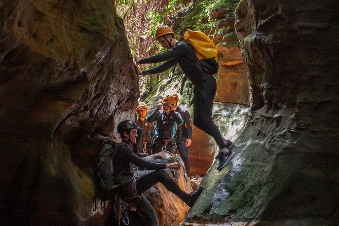 Full-Day Canyoning Experience at Stunning Empress Canyon - Entering the narrow creek canyon