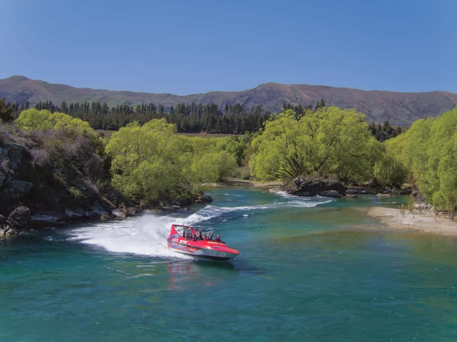 Go Jets Wanaka Clutha River Jet Boat Experience - Gold-mining sites and the Red Bridge