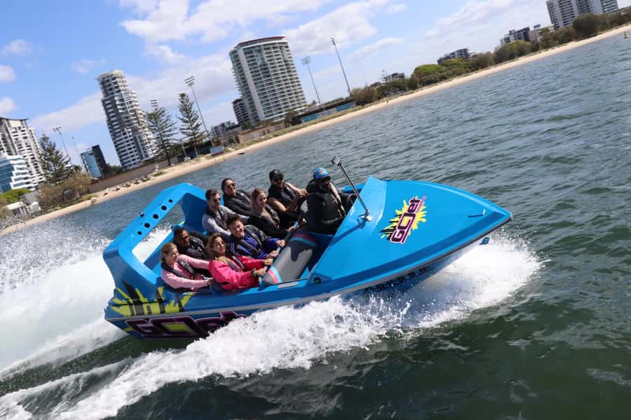 Gold Coast: Jet Boat Thrill Ride - Sovereign Islands and the Surfers Paradise skyline