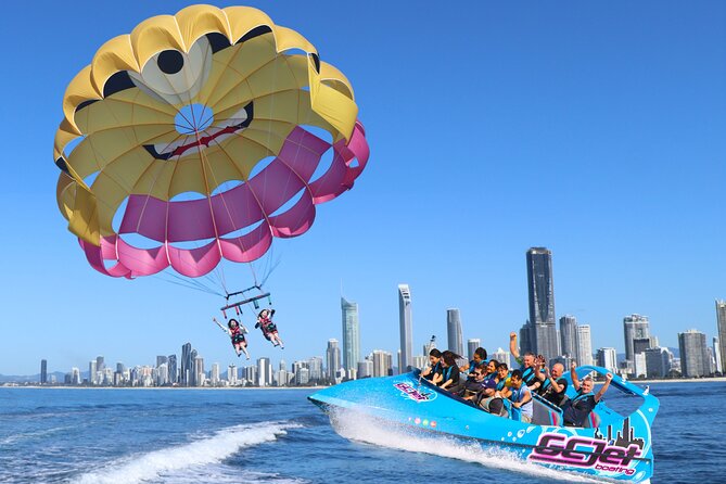Gold Coast & Surfers Paradise - Parasail & V8 Jetboat Combo - Two Gold Coast thrills in one Broadwater outing