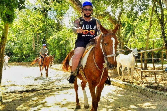 Half-Day Horseback Riding and Extreme Adventure Cancun Tour - Finishing with a swim at Cenote Verde Lucero