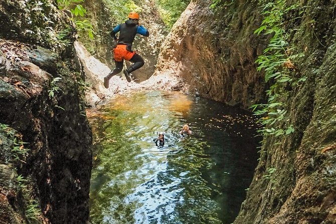 Intermediate canyoning trip in Bali " Samba canyon " - Slides, jumps, and waterfall rappels inside Samba Canyon
