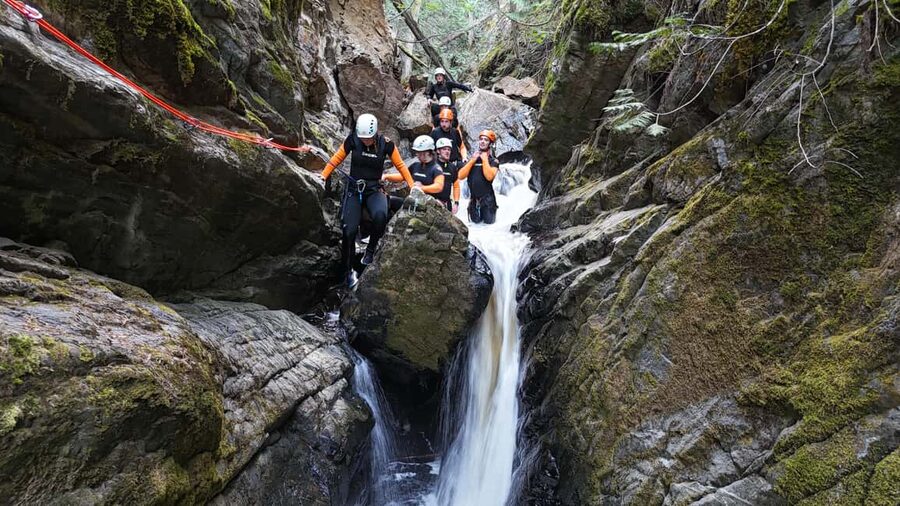 Kelowna: Adventure Canyoning Tour - Rappelling Beside a Large Waterfall