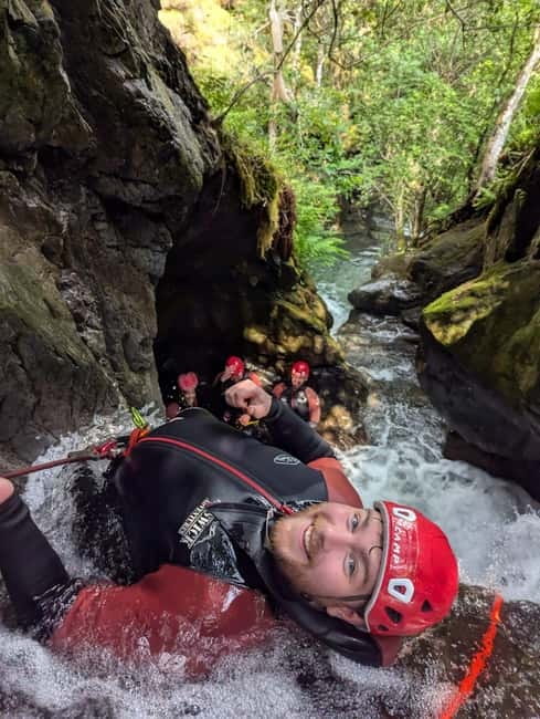 Keswick: Canyoning Adventure - The zip wire finishes with a splash