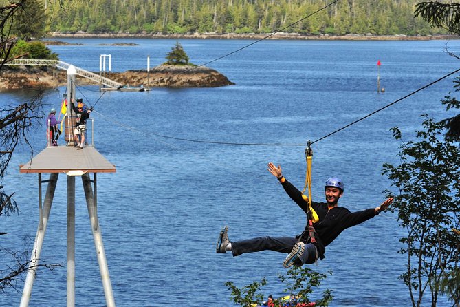 Ketchikan Shore Excursion: Rainforest Canopy Ropes and Zipline Adventure Park - The high platforms and the over-water line