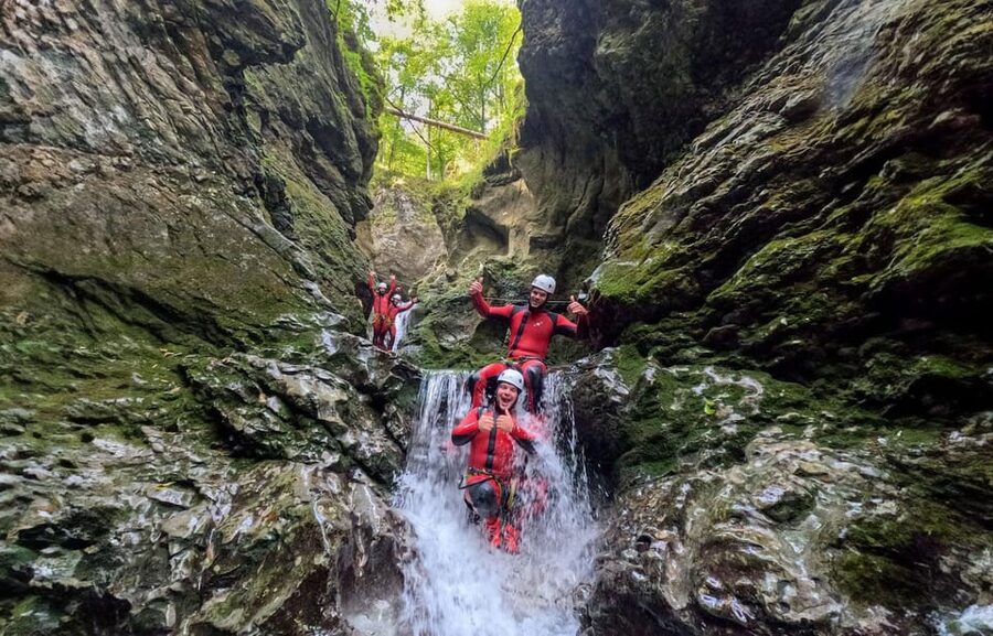 Lake Bled: Canyoning Adventure with Free Footage - Walking upward before the fun starts