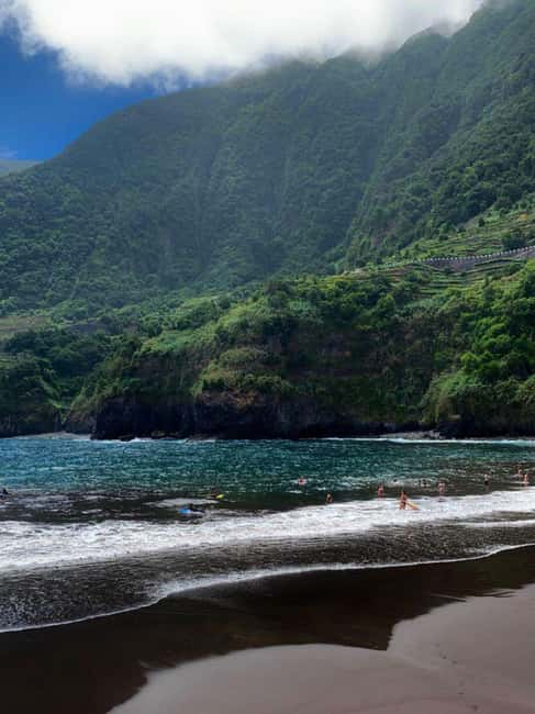Madeira Adrenaline 4x4 Tour: Zipline, Giant Swing and Seixal - Seixal’s black sand beach