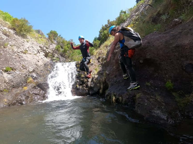 Madeira : Ribeira das Cales Canyoning (Level 1) - Natural pools, optional jumps, and rock slides