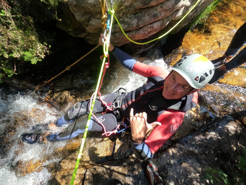 Madrid: Private Canyoning Adventure Tour with Transport - Rappelling and the natural slide