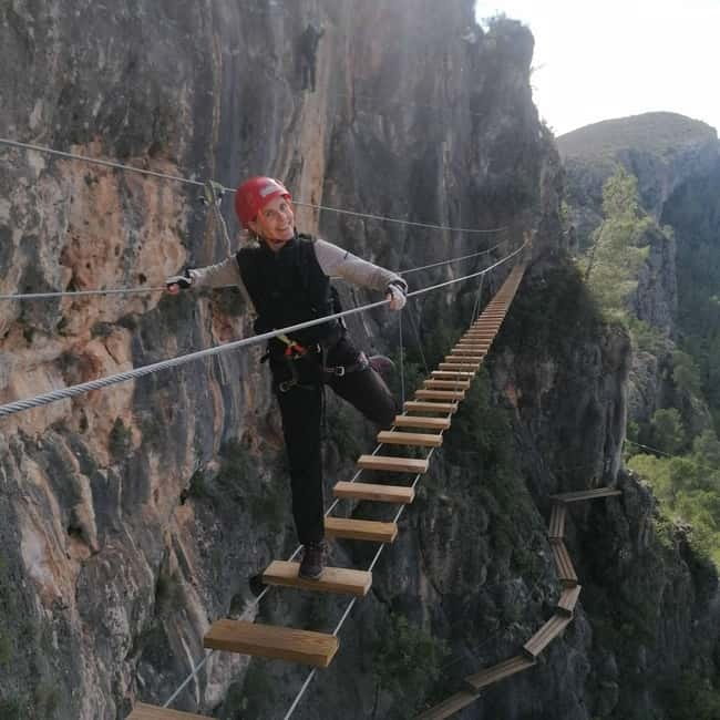 Marxuquera: La Falconera Via Ferrata - The hinge and the 125-meter zipline