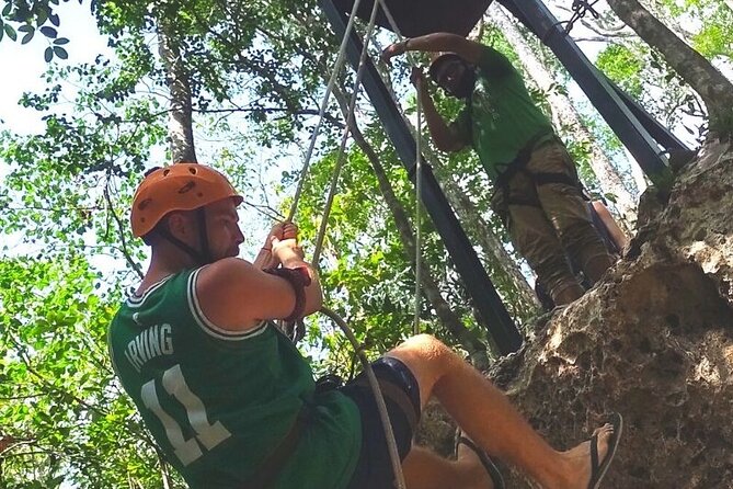 Maya Adrenaline Tulum: Cenote + 5 Ziplining + ATV Adventure - The underground cenote swim