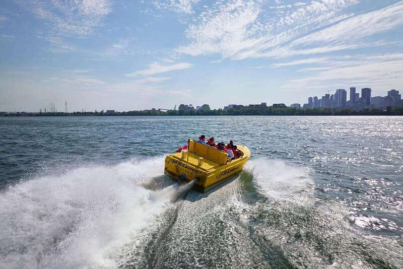 Montreal: Jet Boating on the Lachine Rapids - Along the St. Lawrence toward Champlain Bridge