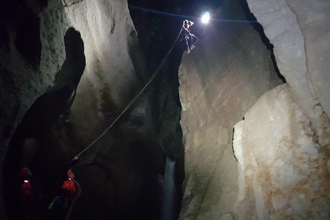 Night Canyoning Experience - Rappelling beside waterfalls