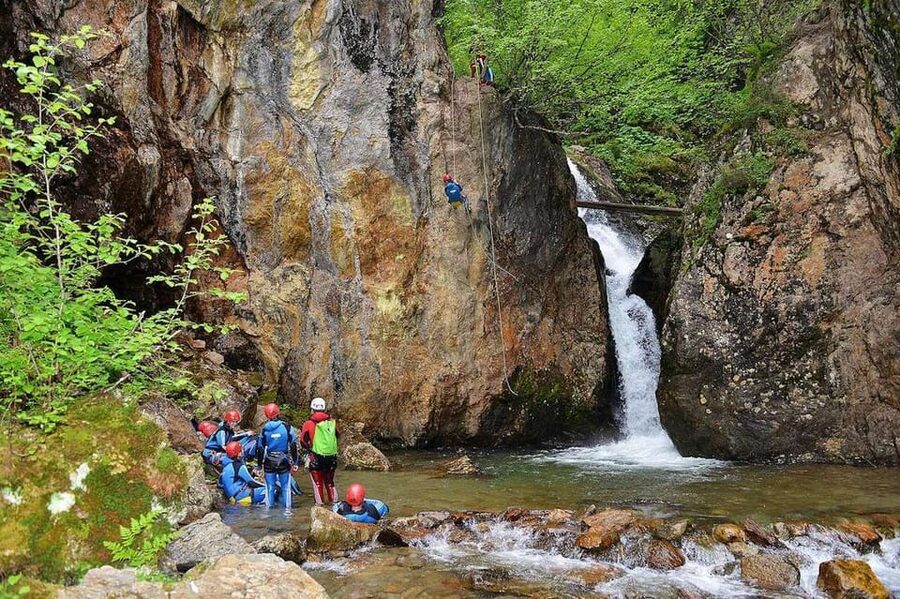 Ötztal: Beginners Canyoning Experience - The final 10-meter abseil and return