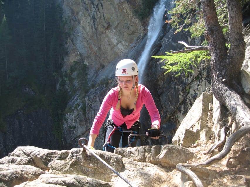 Ötztal: Via Ferrata Climbing Tour at Lehner Waterfall - At two-thirds, choose your finish