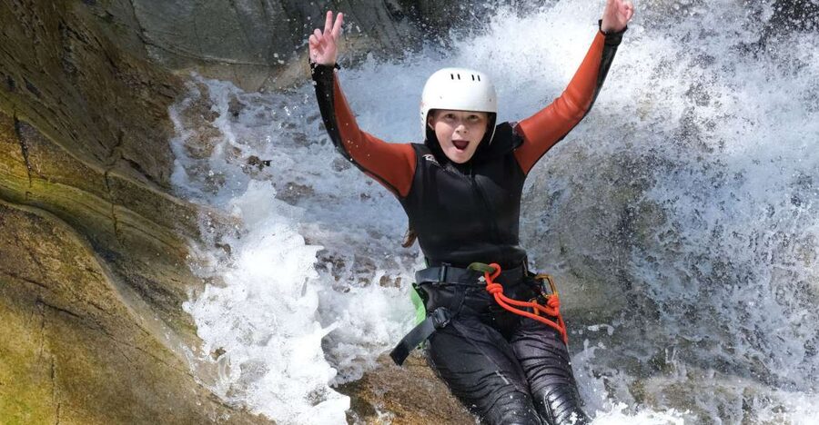 Pitlochry: Lower Falls of Bruar Guided Canyoning Experience - Getting fitted with the canyoning equipment