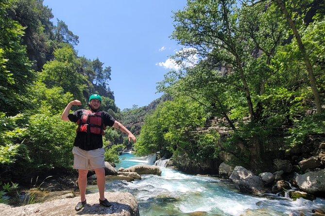 Private Full-Day Canyoning, Rafting, and Zipline in Antalya - Ziplining above the canyon