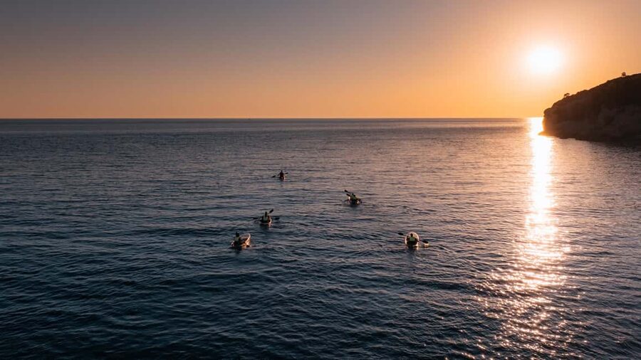 Pula:Sunset Tour By Clear Kayak,Cave,Swim & Cliff Jumping - Paddling toward the Blue Cave