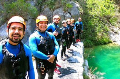 Rappelling, Hiking and Jumping into the water in the Matacanes Canyon