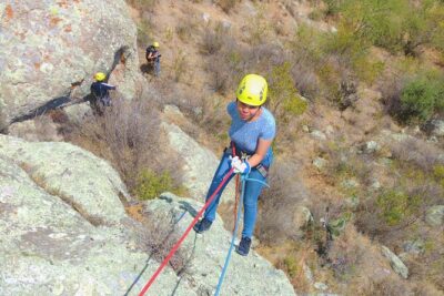 Rappelling in hills of Guanajuato