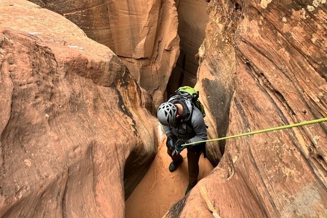 Rappelling through Rock Canyon Near Zion National Park - Dropping Into Rock Canyon Slot