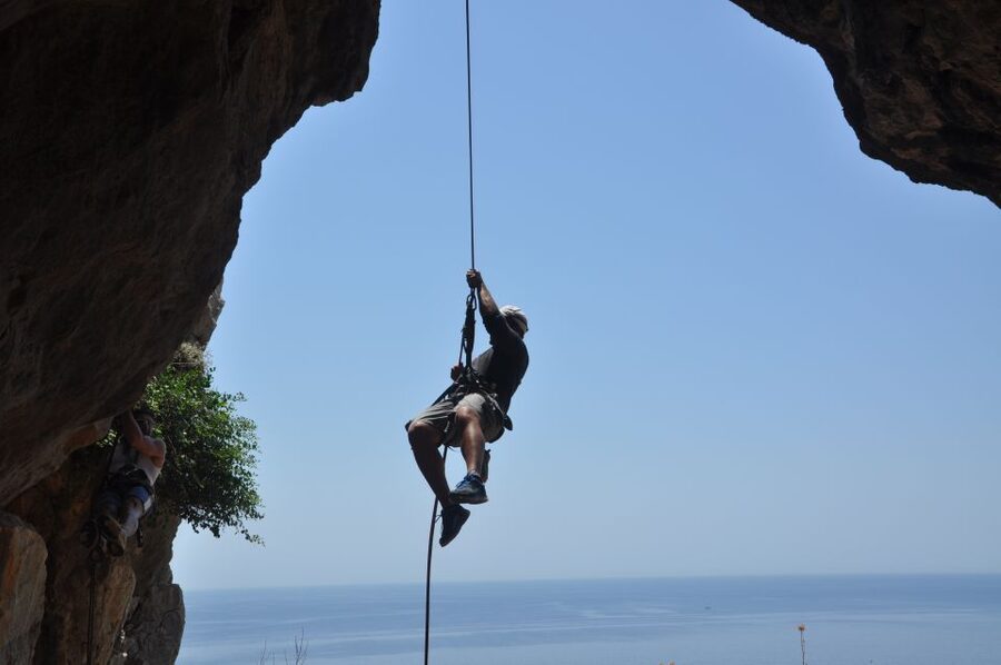 Rhodes: Ladiko Bay Rock Climbing and Rappelling Experience - Food, water, and the five-hour pace