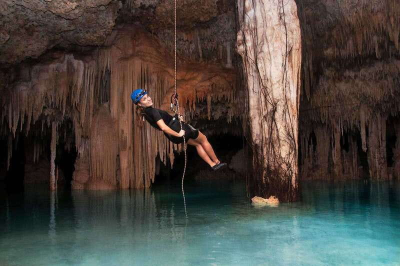 Rio Secreto Nature Reserve: Bicycle, Rappel & Ziplines Tour - Getting suited up for Xibalbá
