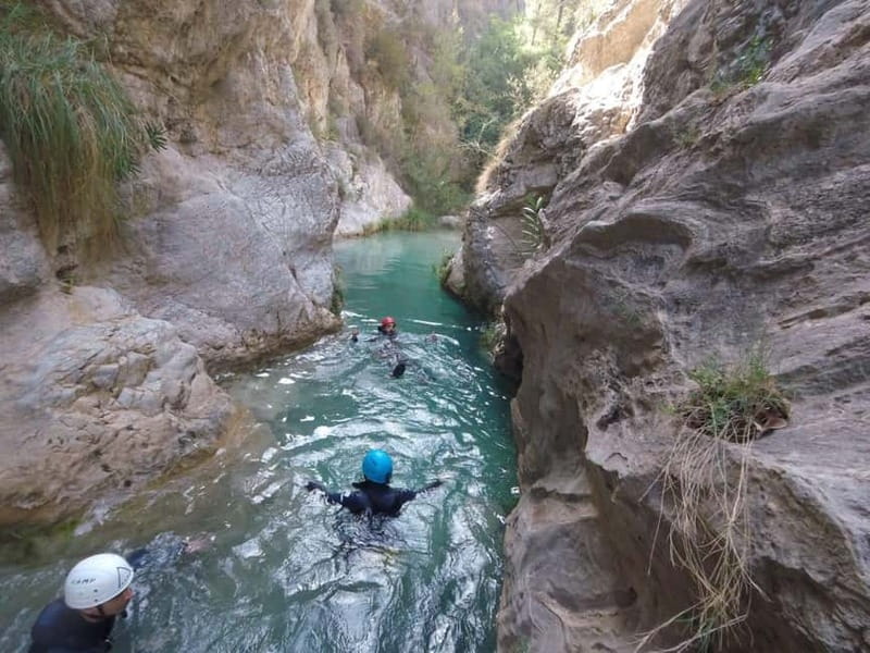 Río Verde from Granada: Canyoning experience. - The First Water Sections: Swimming, Slides, and Jumps