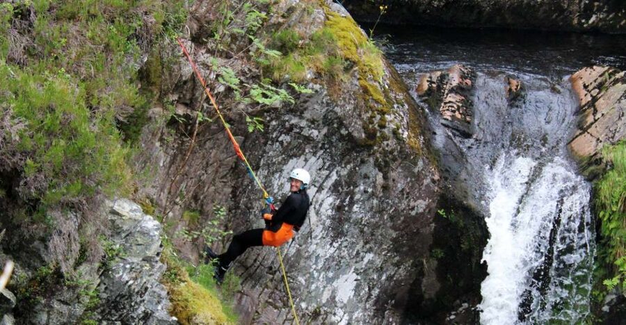 Roybridge, Lochaber: CANYONING - Laggan Canyon - Getting fitted for three hours in cold water