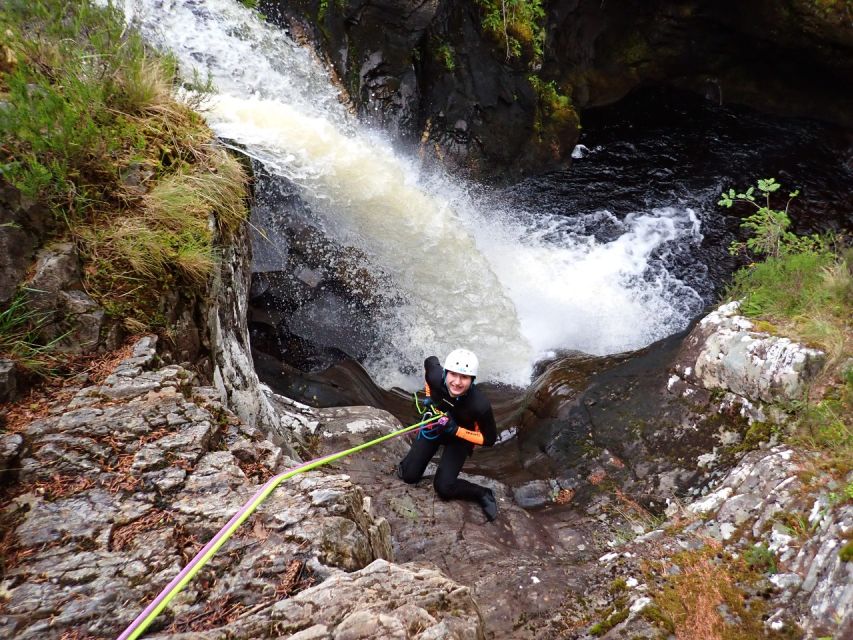 Roybridge, Lochaber: CANYONING - Laggan Canyon - The double waterfall abseil