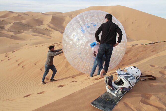 Sanding Ball in Merzouga: Experience the sand dunes on a zorbing activity - Rolling Through Merzouga Inside a Plastic Bubble