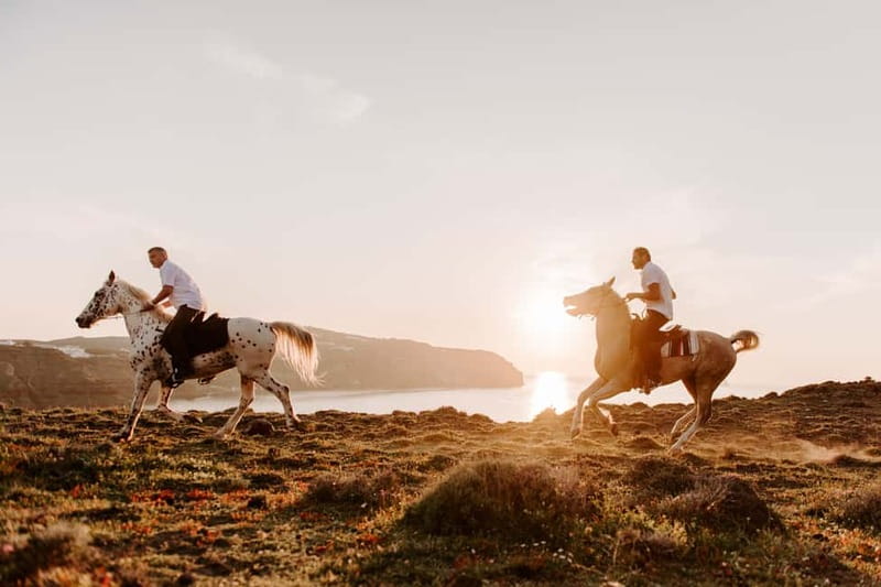Santorini: Extreme Horse Safari with Beach Gallop - Returning through Megalochori