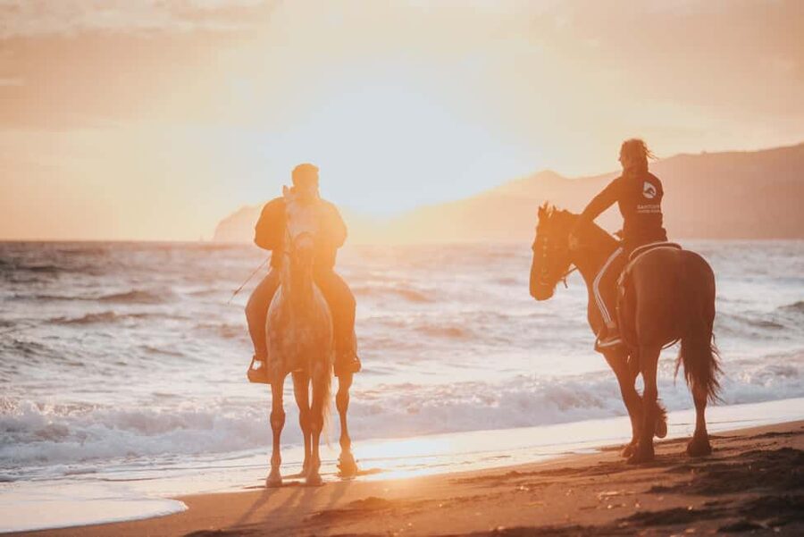 Santorini: Extreme Horse Safari with Beach Gallop - Starting in Megalochori among vineyards and village roads