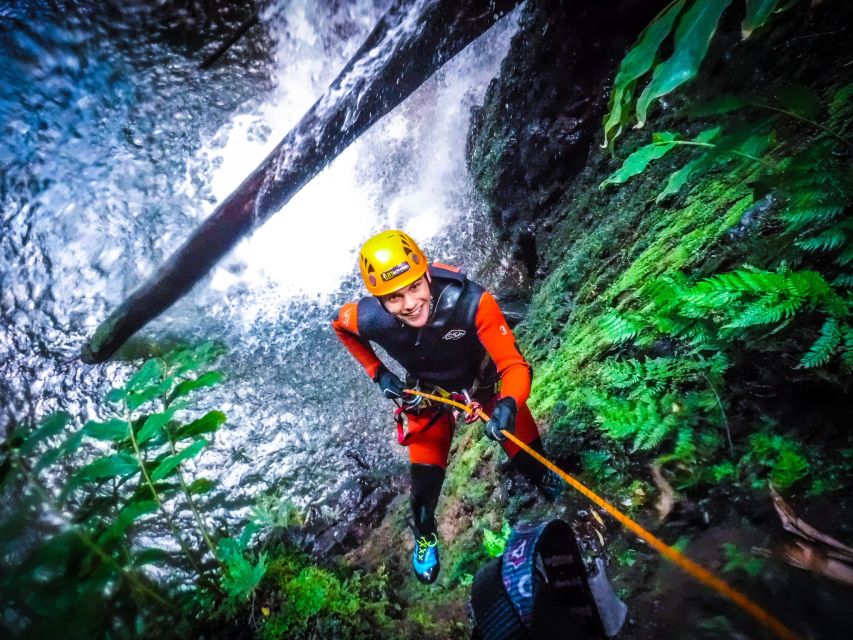 Sao Miguel: Caldeiroes Canyoning Experience - Jumps, rappels, and a natural slide in the canyon