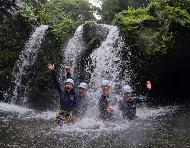 São Miguel: WaterPark Canyoning Ribeira dos Caldeirões - Jumps, slides, rappels, and the waterfall zipline