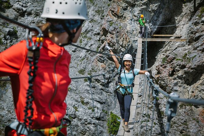 Small-Group Guided Via Ferrata Climbing with Banff's Best Views - The Explorer route: rock, cables, and a suspension bridge