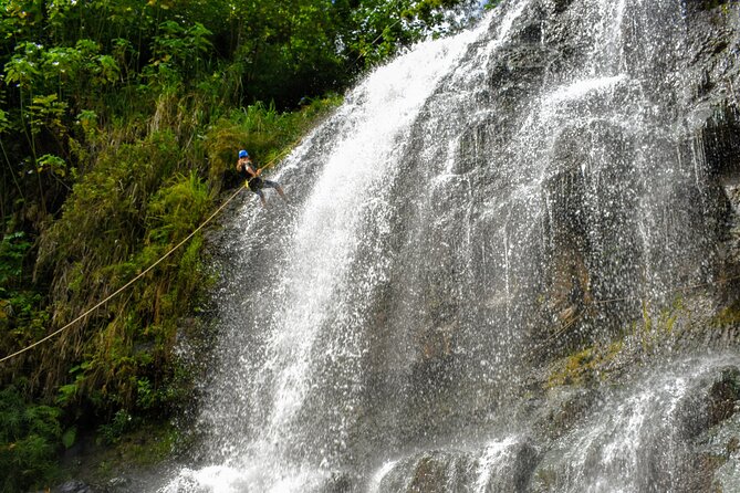 Small Group Waterfall Rappel in Lihue, Kauai - Bamboo Falls, the 30-foot introduction