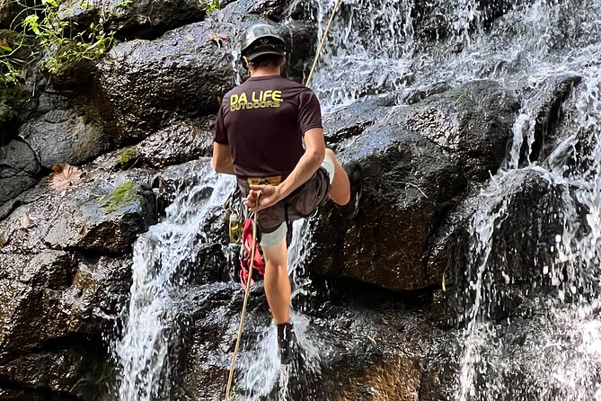 Small Group Waterfall Rappel in Lihue, Kauai - The dry-wall practice session