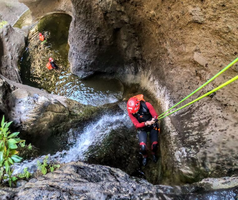 Tenerife: Guided Canyoning Experience - A break before the hard return climb