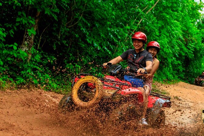 The Best Adrenaline Park! ATV´s Ziplines & Cenote swim experience from Cancun - Mexican snacks after the activities