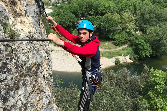 Via corda in Ardèche + big abseil - Rope bridge, cave, and zip line