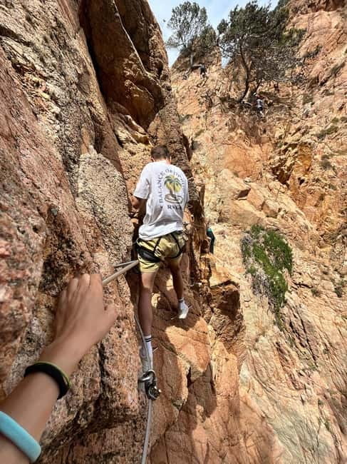 Via Ferrata Adventure in Costa Brava + Transport - Moving Onto the First Iron Steps