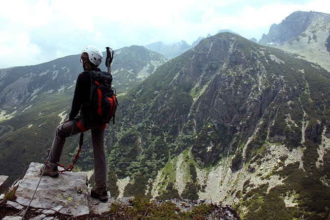 Via Ferrata Adventure on Kuklata peak 2257 m in Rila Mountain - Clipping into the Kuklata via ferrata