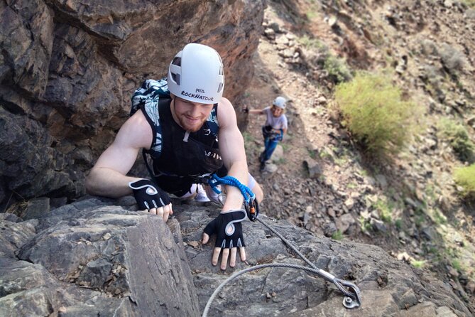 Via Ferrata Gran Canaria: Adventure Route for First Time Climbers - Following the iron steps up the rock