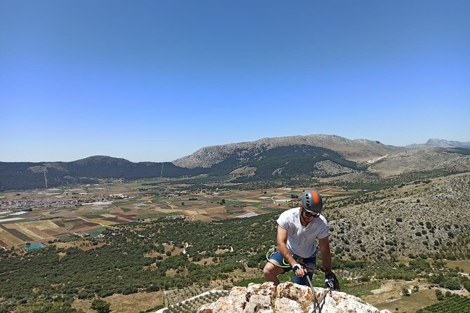 Via Ferrata John Hogbin with Photos - Getting started with David and the safety equipment