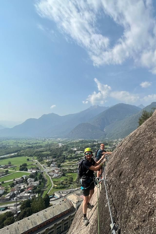 Via ferrata Lake of Como - Using ladders, cables, rungs, and bridges