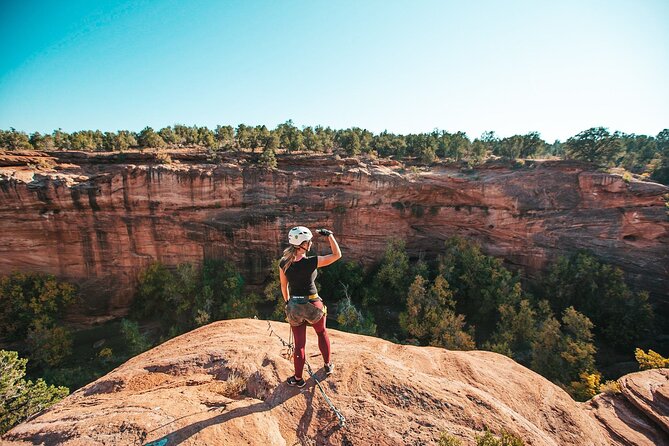 Via Ferrata / Rappel Adventure in East Zion - Rappelling 180 feet back down